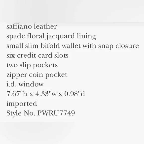 Kate spade bi-fold Spencer Slim in black with gold tone hardware. - Picture 6 of 6